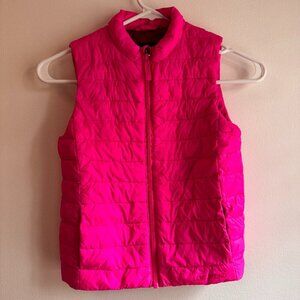 Lands' End Girls Insulated Down Alternative ThermoPlume Pink Puffer Vest Med 5-6
